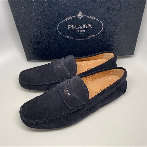 Prada | Shoes | Prada Metal Logo Navy 